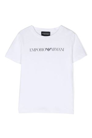 white cotton tshirt EMPORIO ARMANI KIDS | 8N4TN51JPZZ0146